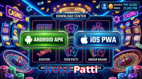 Main screen of Nova Patti download page for PK players